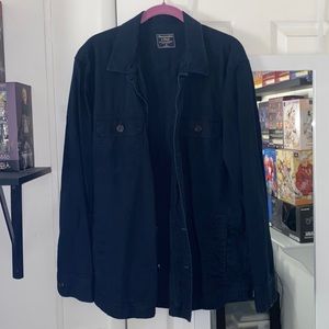 Abercrombie & Fitch Military Shirt Jacket Dark Blue
